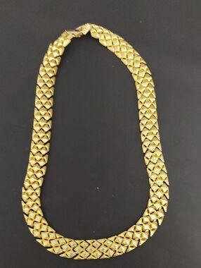 Vintage 1990s Classic Gold-Tone Collar Necklace - Women Jewelry